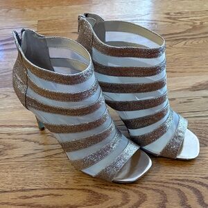 Betsey Johnson Glittering Gold Strappy Heels